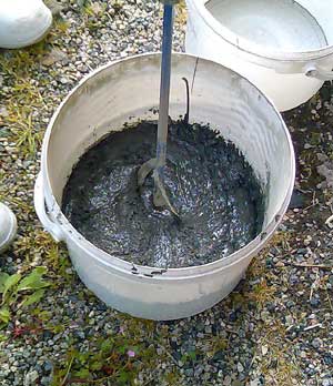 Mixing Structural Epoxy Pouring Resin with an electric drill  and a paddle