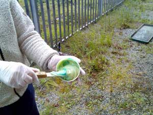 Mixing Thixotropic Epoxy Resin - sistinctive colours help to judge when it is fully mixed