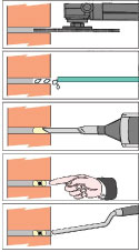 Cutting and filling steps for walls and floors