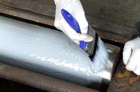 Brushing a Brake Roller with Thixotropic Resin