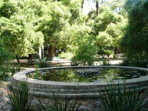 Concrete garden pool - repair with epoxy fillers.