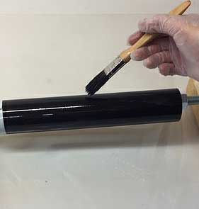 Coating a roller using Epoxy Primer, for a fine grit finish